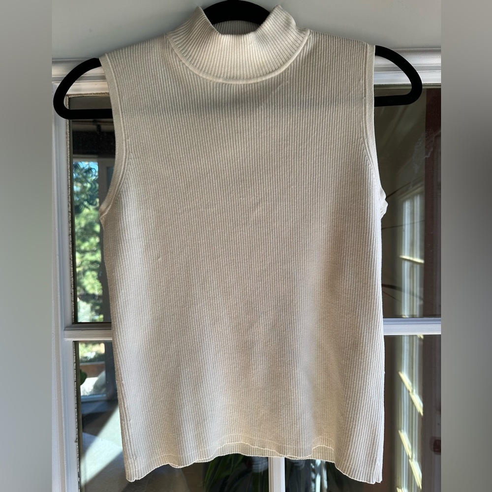 City Silk Stretch Turtleneck Tank Top